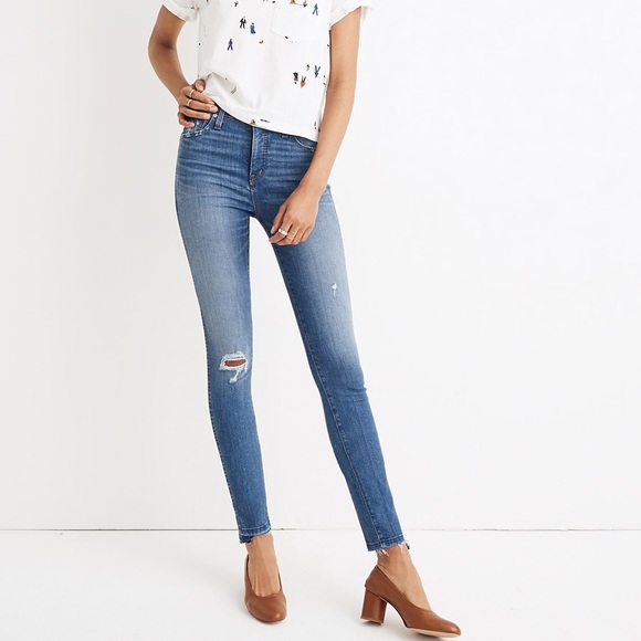 Madewell Denim - Madewell 10” high rise skinny jeans drop hem sz 24